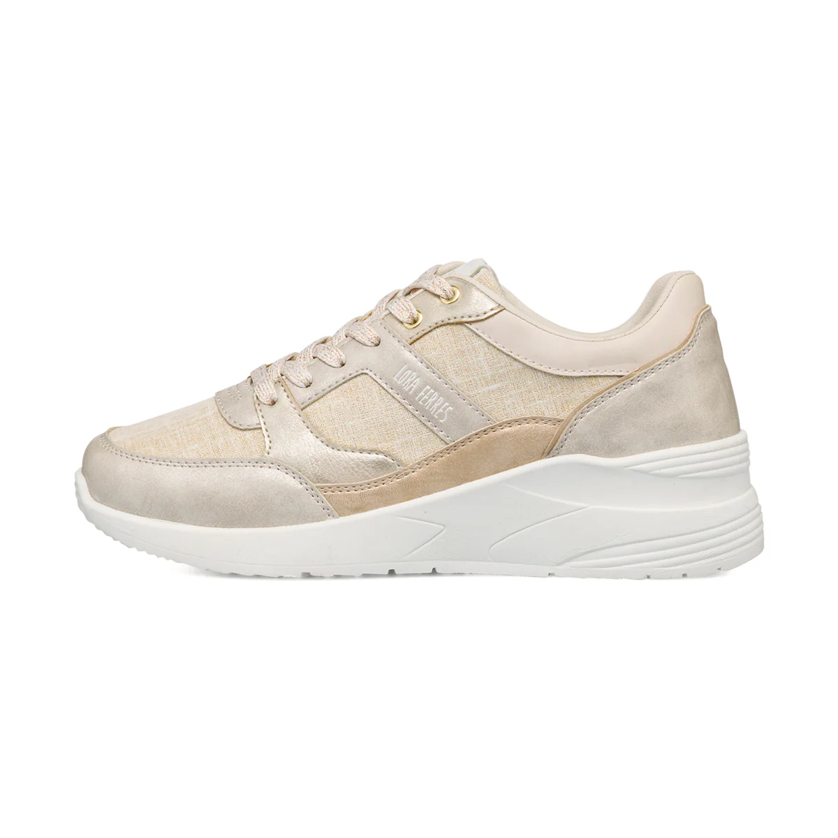 Sneakers beige da donna con maxi-suola Lora Ferres