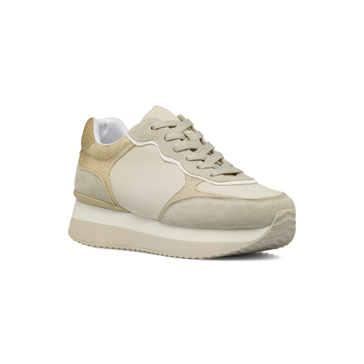 Sneakers Beige da Donna con Platform effetto pitonato Lora Ferres - Image 2