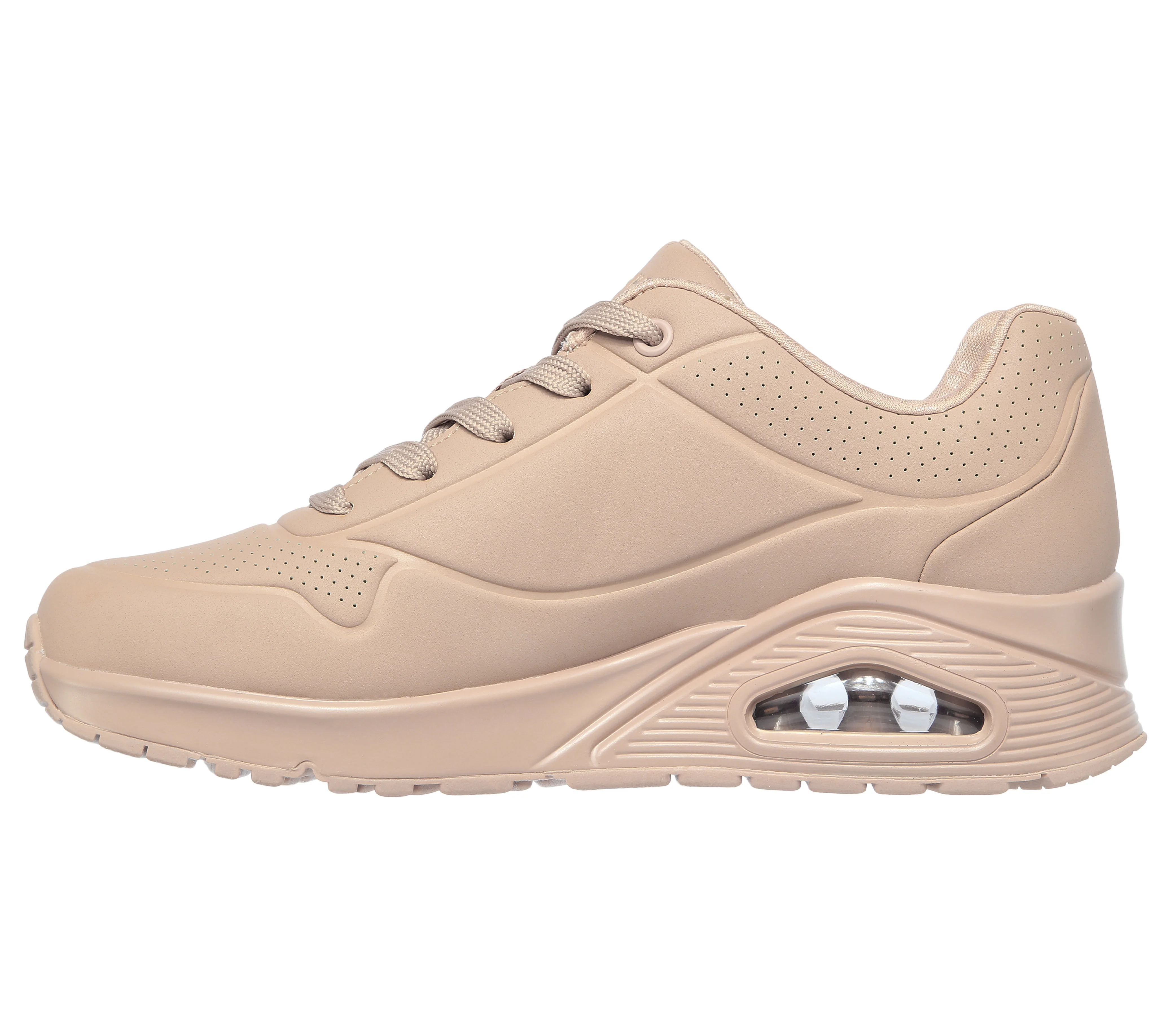 Sneakers beige da donna con suola ad aria Skechers Uno - Image 4
