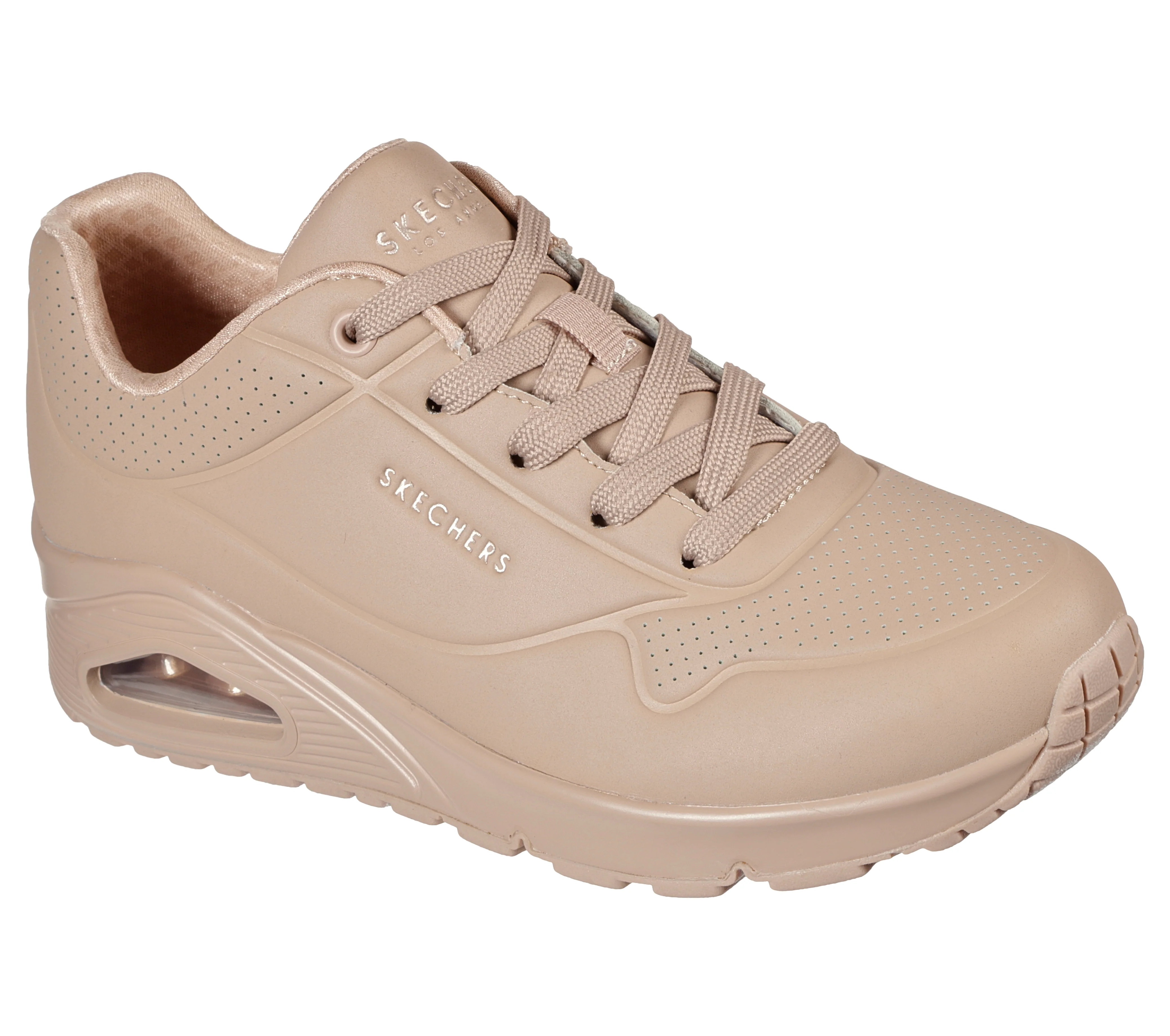 Sneakers beige da donna con suola ad aria Skechers Uno - Image 5