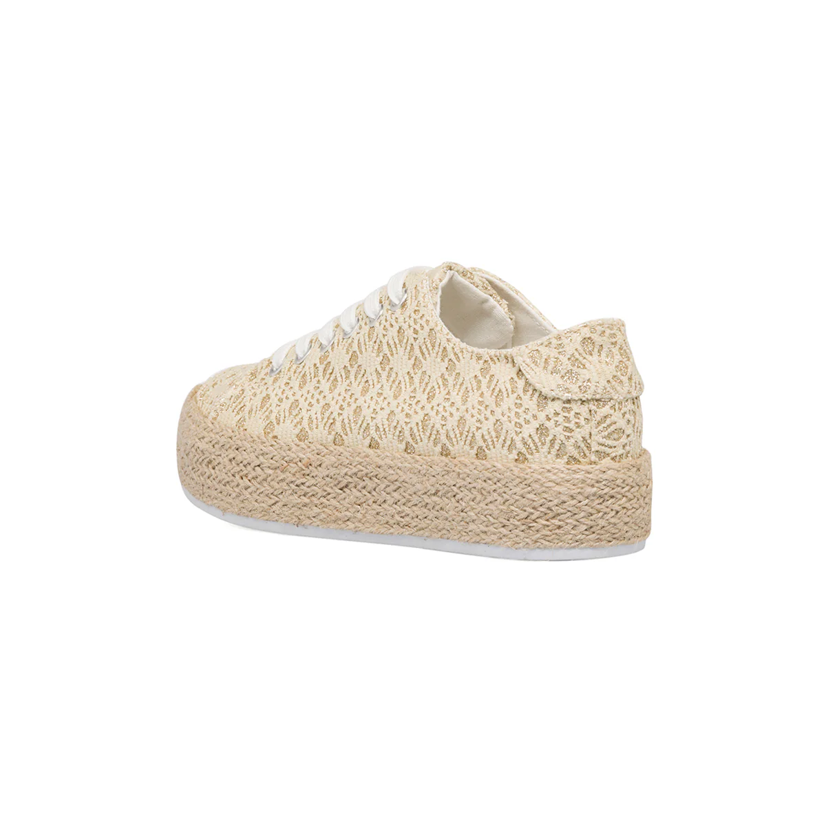 Sneakers beige da donna con suola in corda Lora Ferres - Image 3