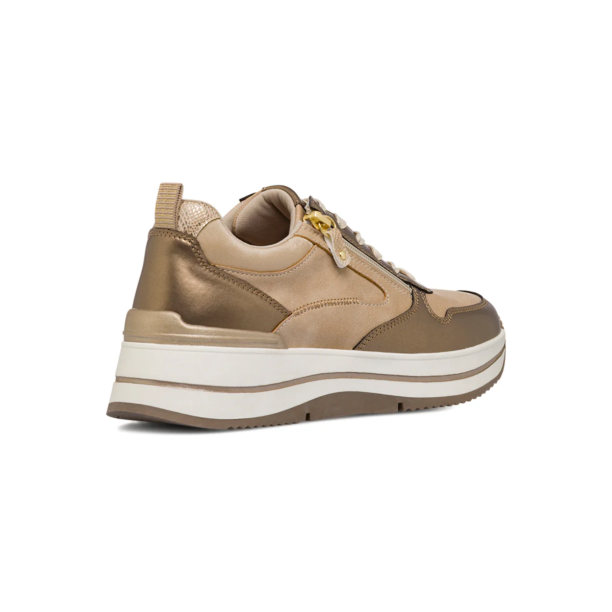 Sneakers beige da Donna con zip decorativa Lora Ferres - Image 3