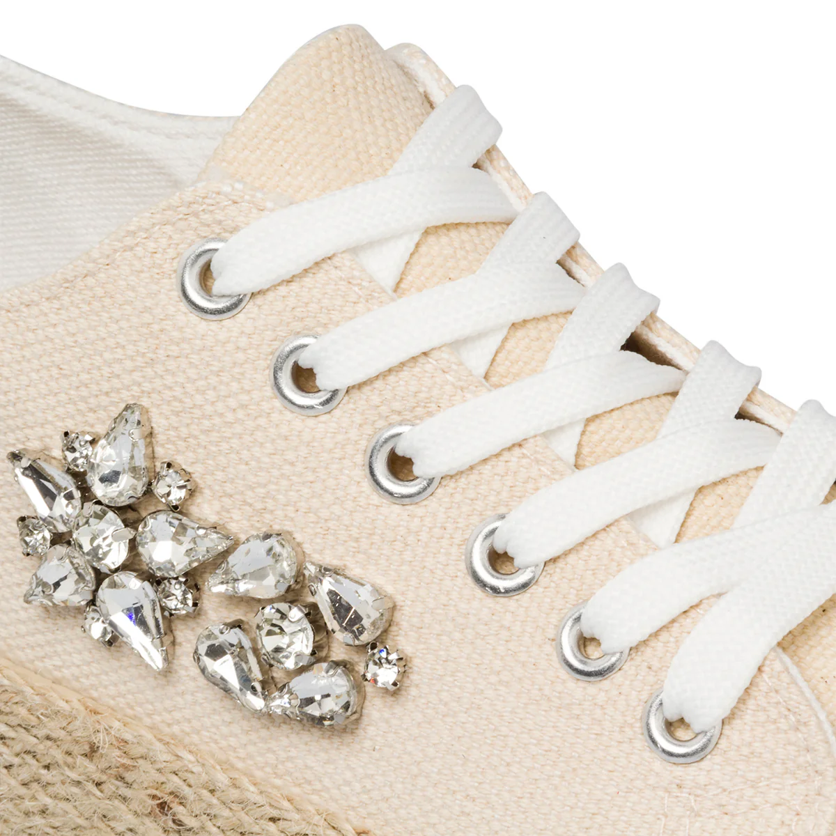 Sneakers beige da donna in canvas con suola in corda Lora Ferres - Image 6