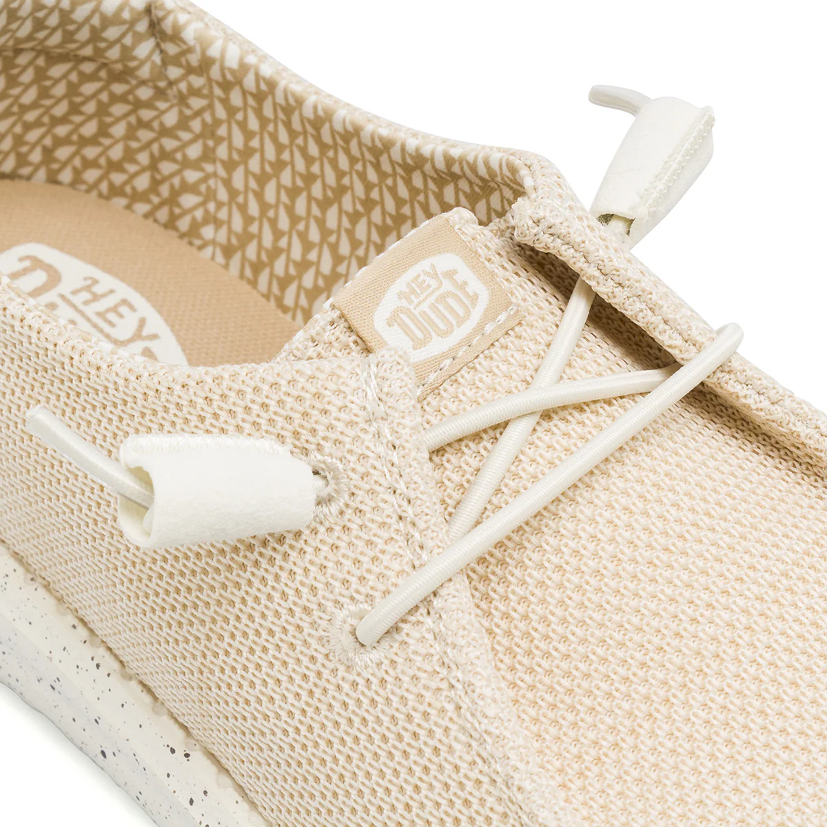 Sneakers beige da Donna in tessuto con lacci elastici Heydude Wendy - Image 5