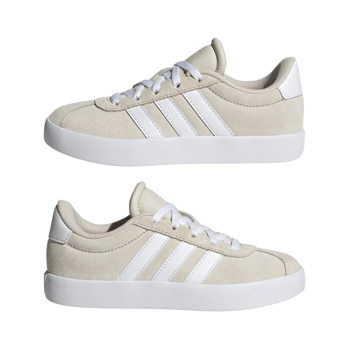 Sneakers beige da ragazza con logo adidas VL Court 3.0 - Image 2