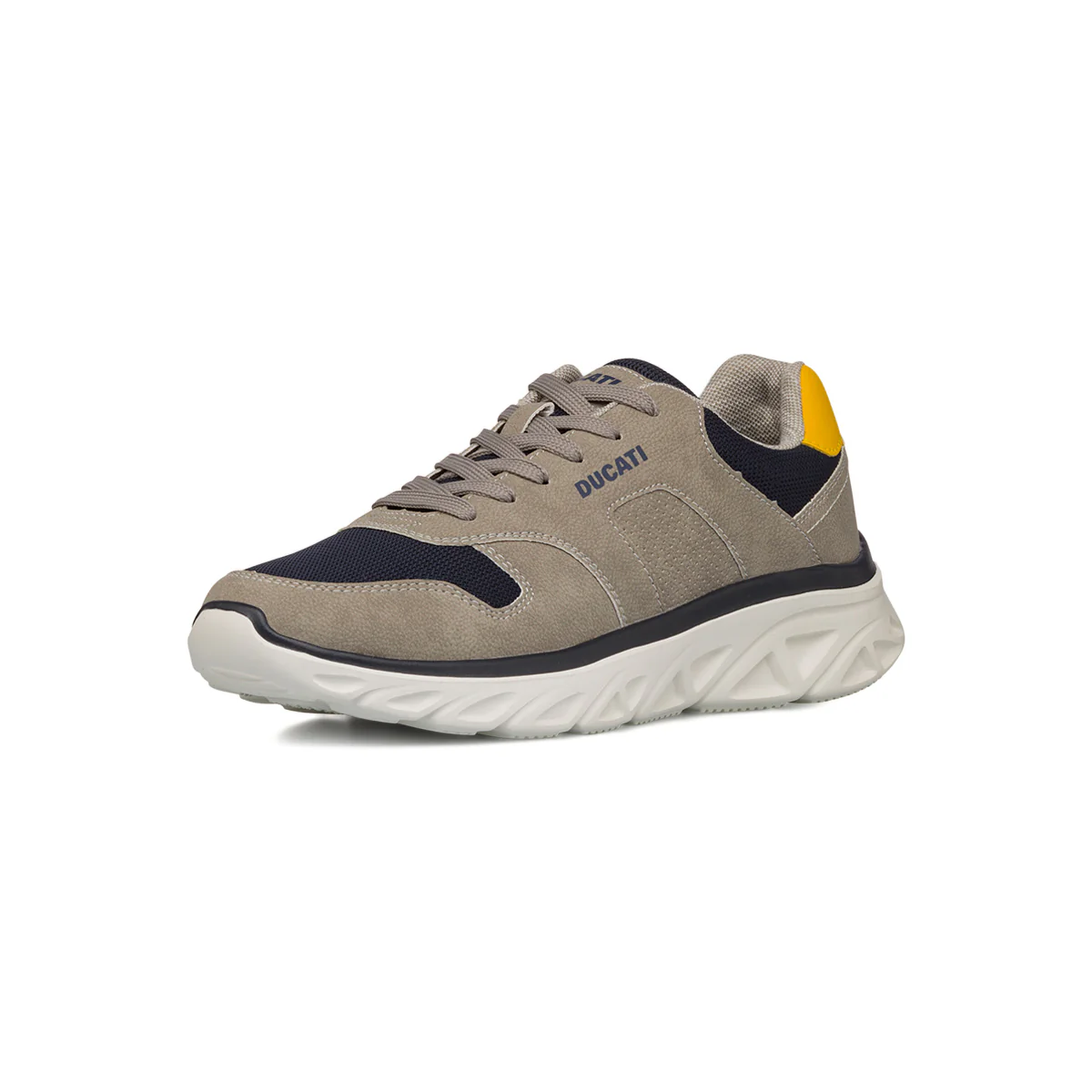 Sneakers beige da Uomo con dettagli a contrasto e logo Ducati - Image 2