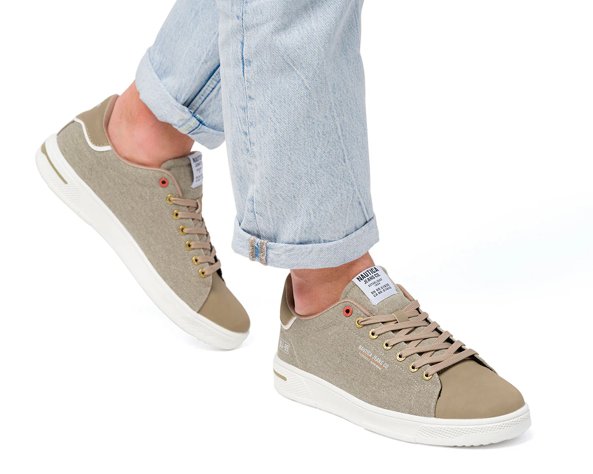 Sneakers beige da uomo con logo laterale Nautica Stardust - Image 2