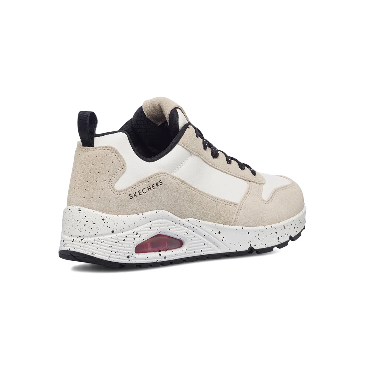 Sneakers beige da uomo con suola ad aria Skechers Uno - Draw 2 - Image 3