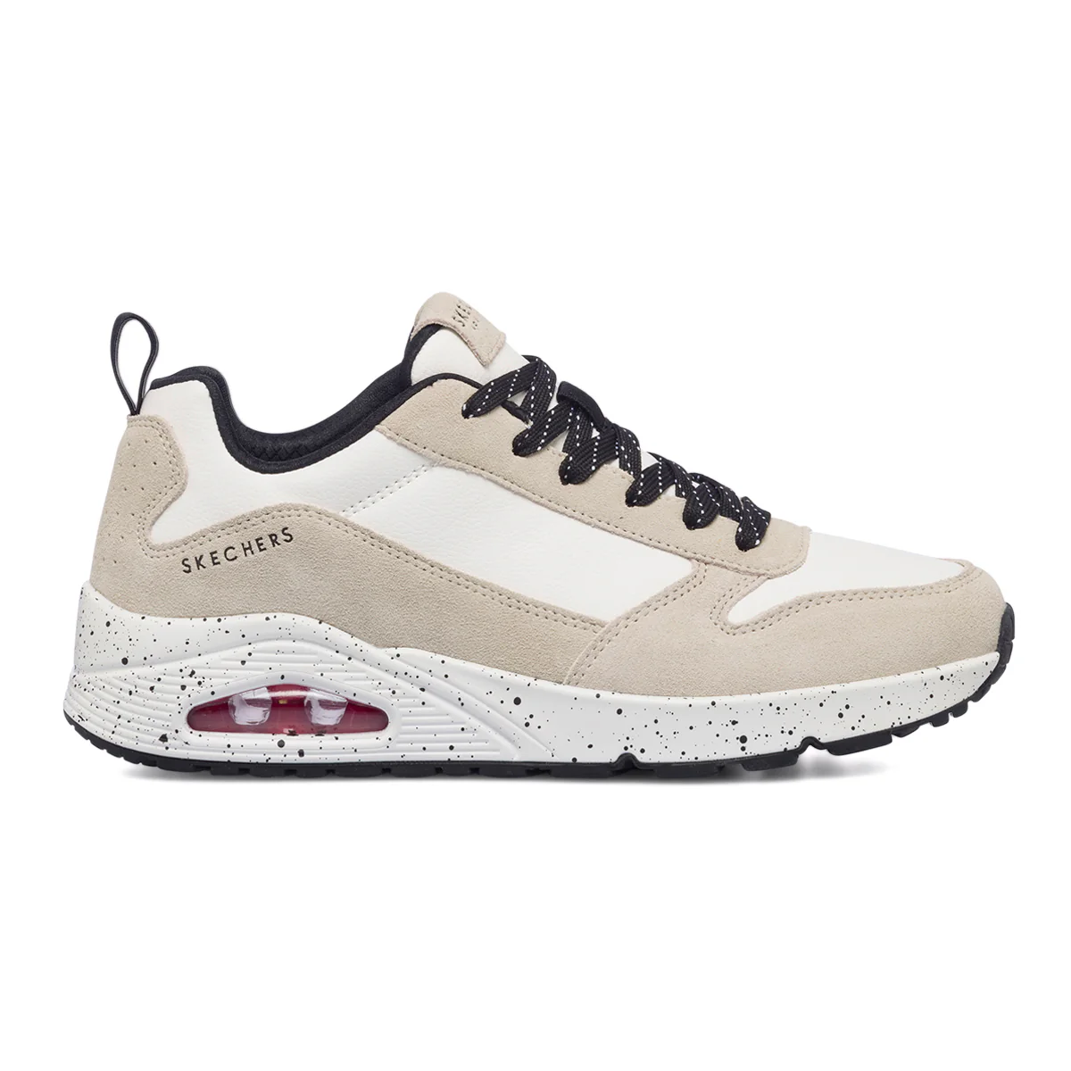 Sneakers beige da uomo con suola ad aria Skechers Uno - Draw 2 - Image 6