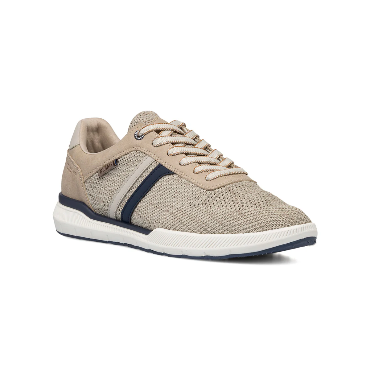 Sneakers beige da uomo in tessuto mesh Glams - Image 2