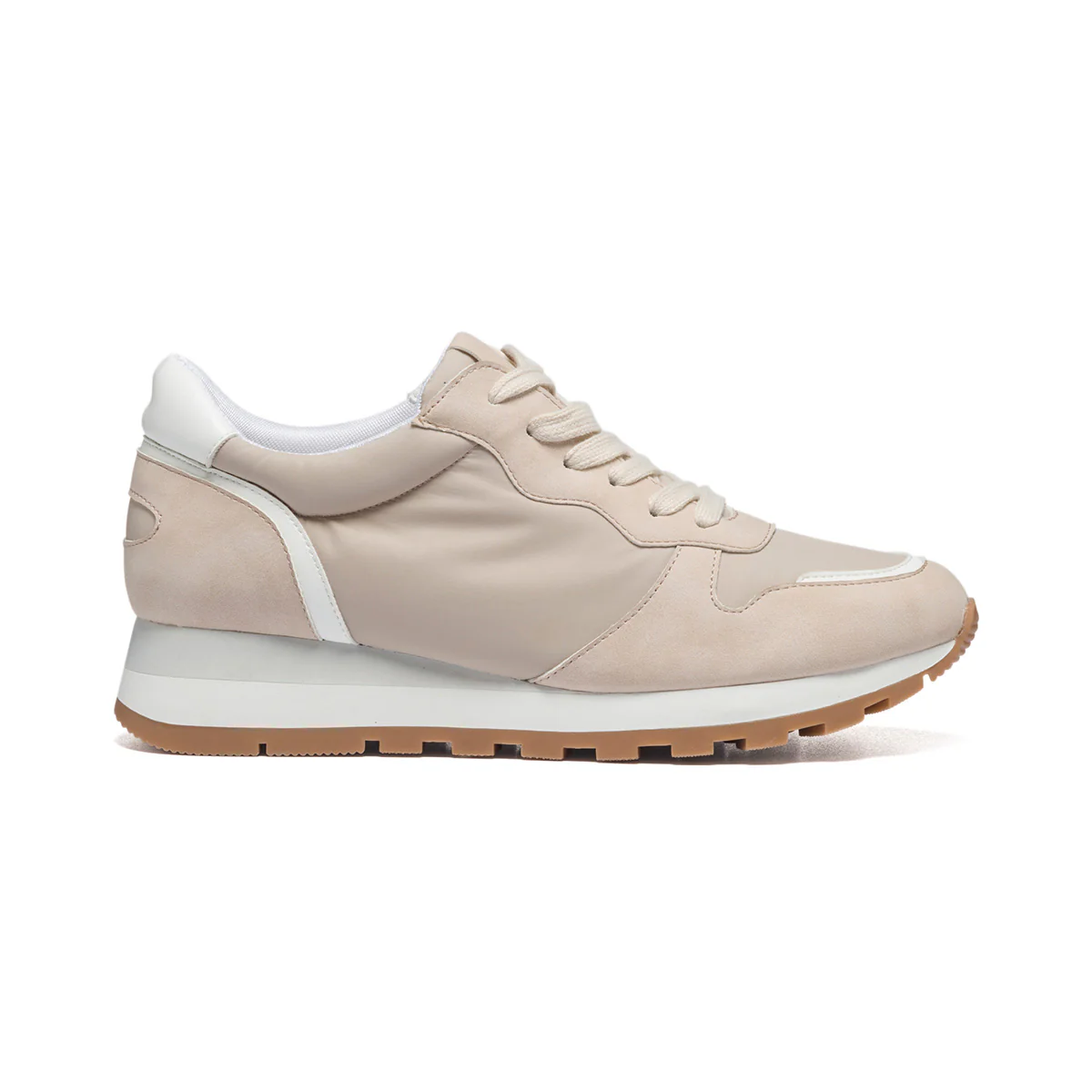 Sneakers beige in tessuto e similpelle Lora Ferres