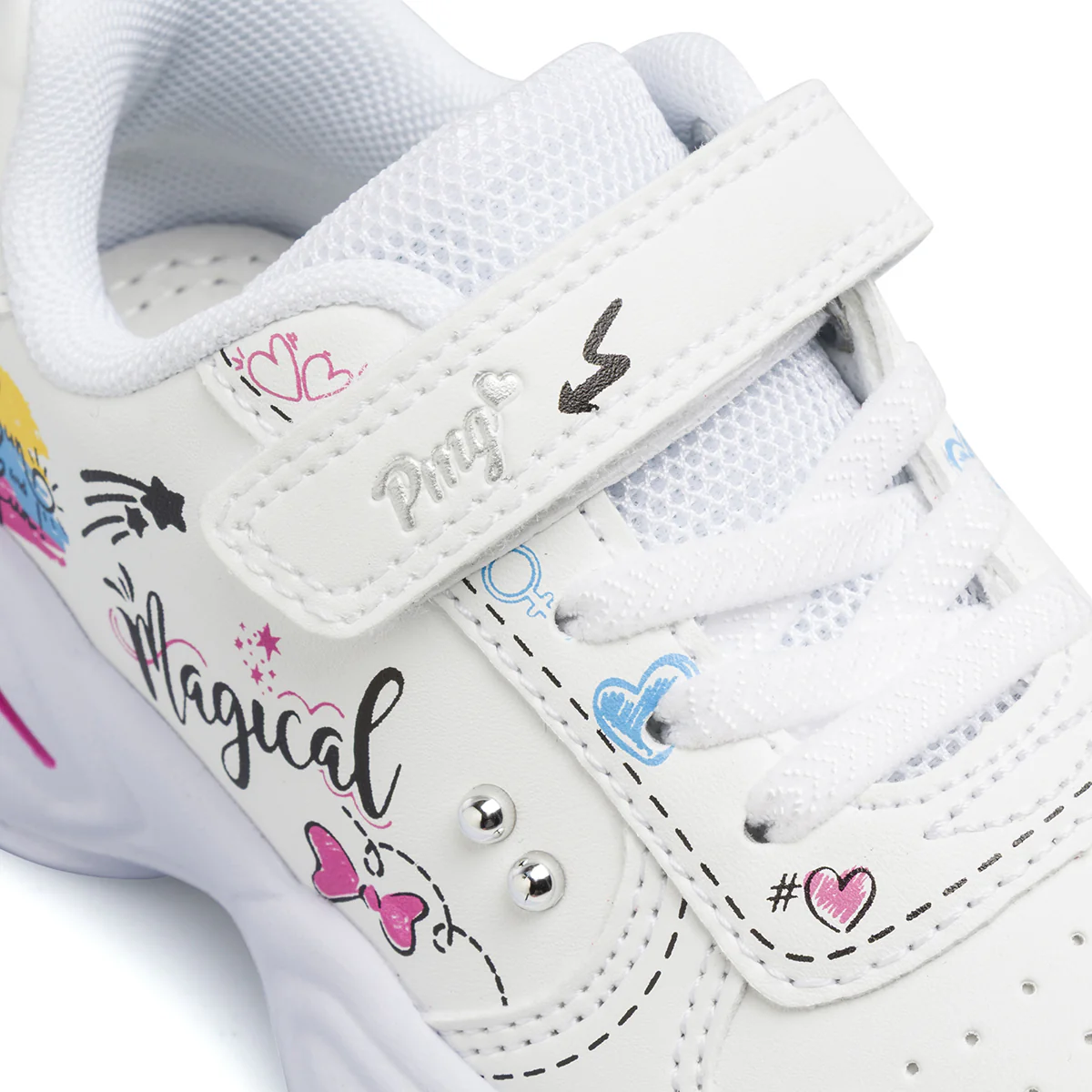 Sneakers bianche Bambina con grafiche colorate e strappo Primigi - Image 5