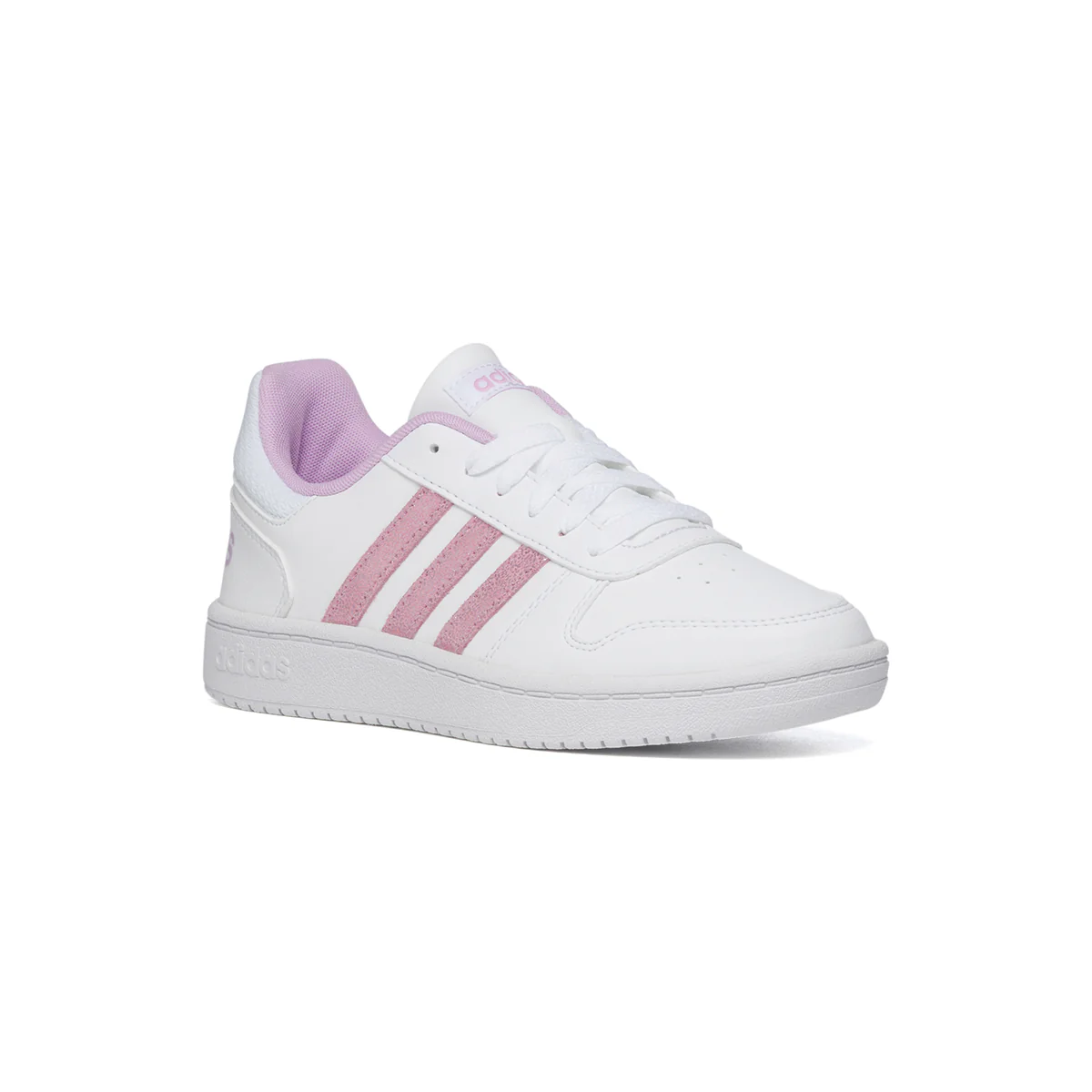 Sneakers bianche con 3 strisce laterali adidas Hoops 2.0 K - Image 2
