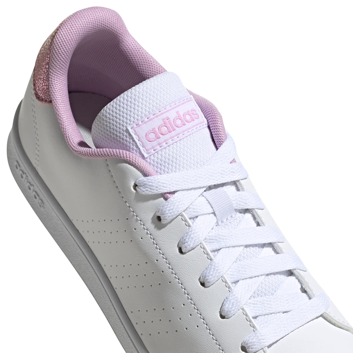 Sneakers bianche con 3 strisce laterali traforate adidas Advantage K - Image 6