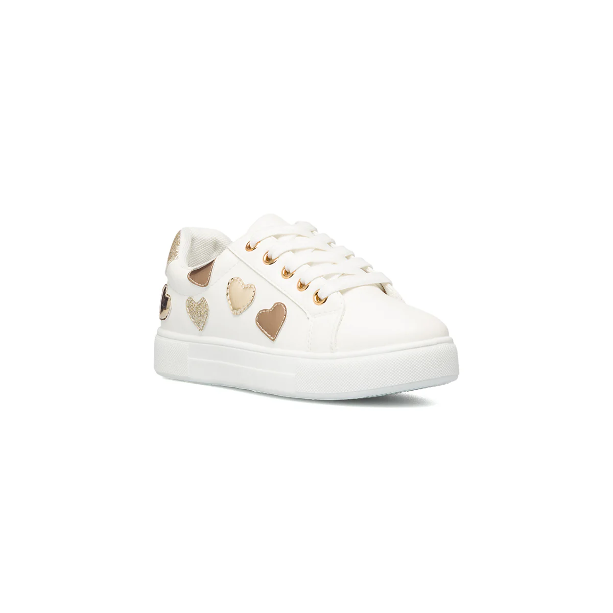 Sneakers bianche con cuoricini oro 10 Baci - Image 2