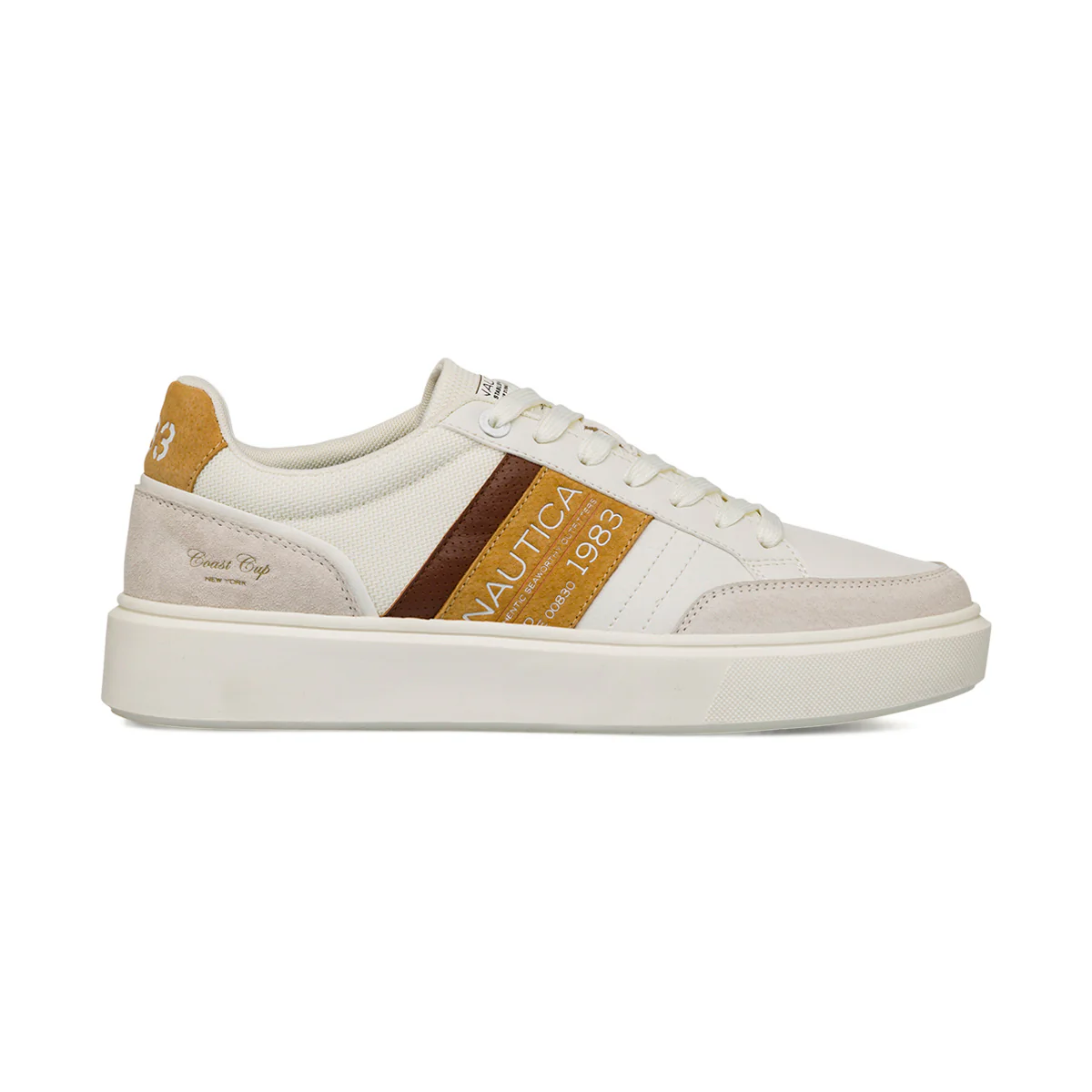 Sneakers bianche con dettagli beige da Uomo Nautica