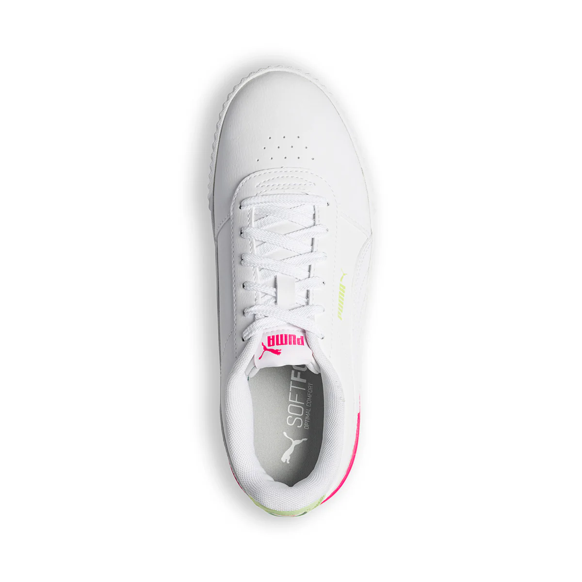 Sneakers bianche con dettagli fucsia Puma Carina Vivid Jr - Image 8