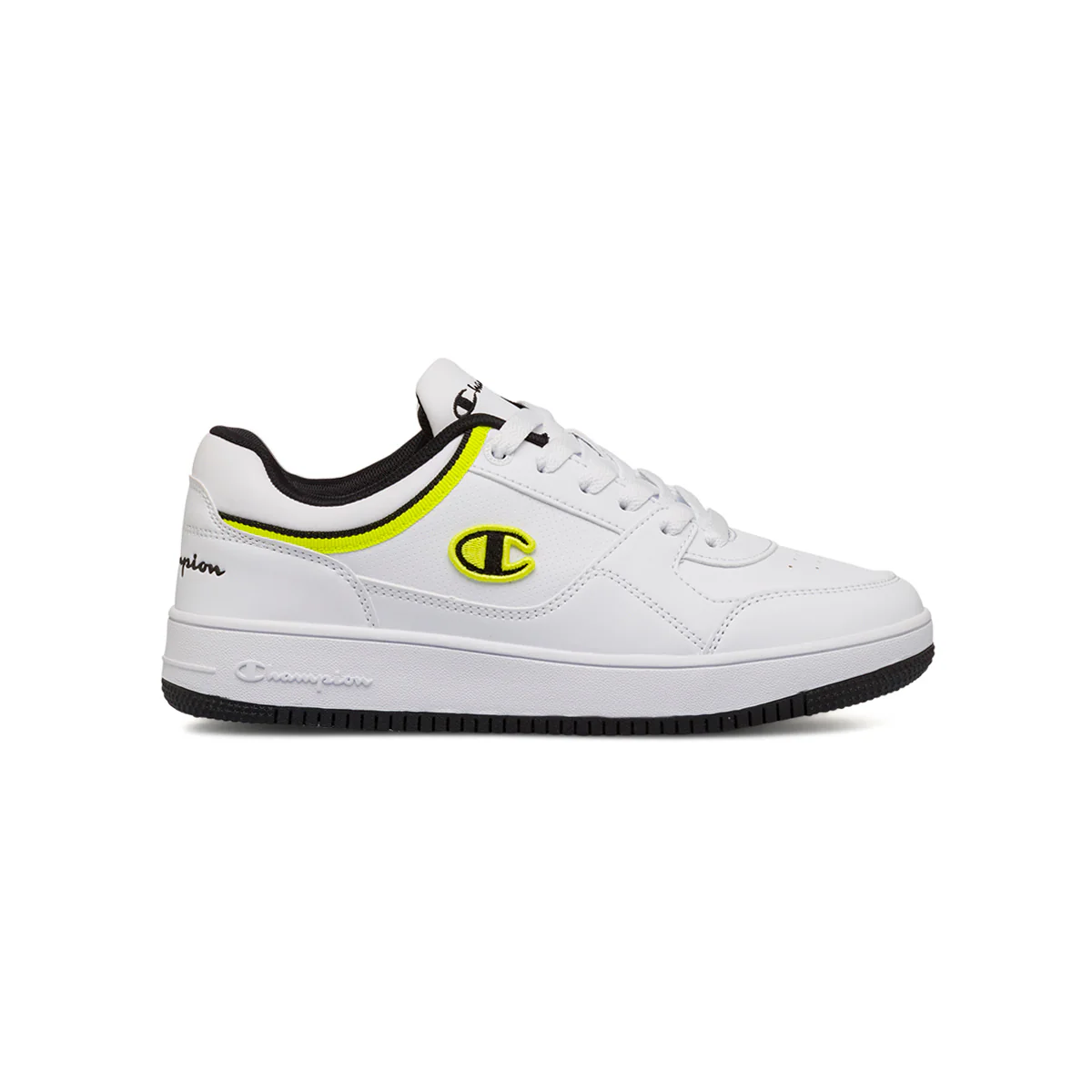 Sneakers bianche con dettagli neri e gialli da ragazzo Champion GS Low