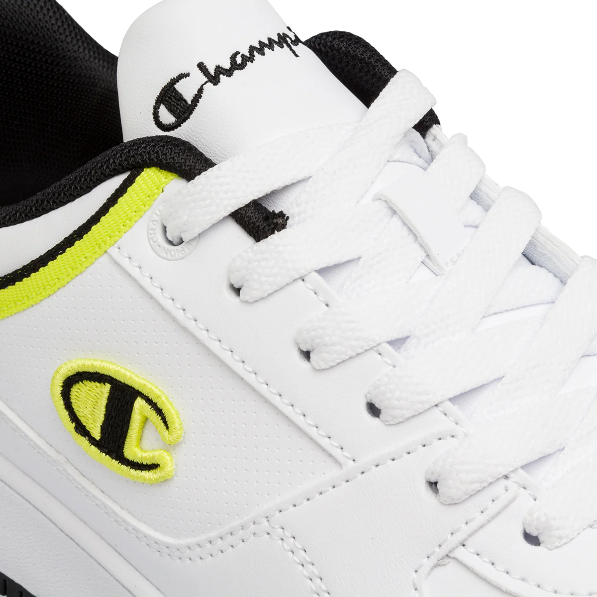 Sneakers bianche con dettagli neri e gialli da ragazzo Champion GS Low - Image 4