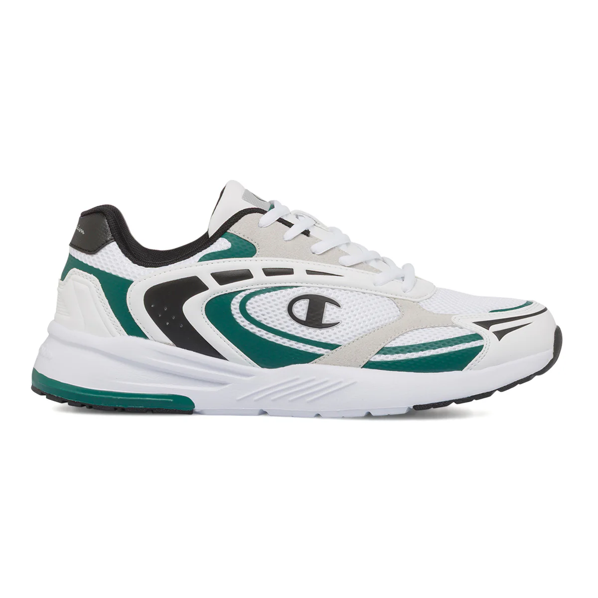 Sneakers bianche con dettagli neri e verdi da Uomo Champion Champ 2K
