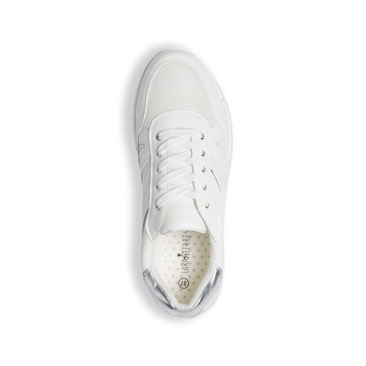 Sneakers bianche con dettaglio argento Lora Ferres - Image 8