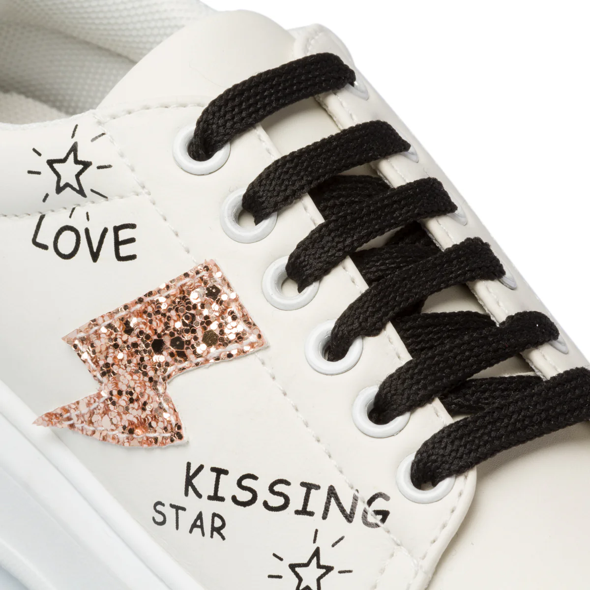 Sneakers bianche con dettaglio glitterato 10 Baci - Image 6