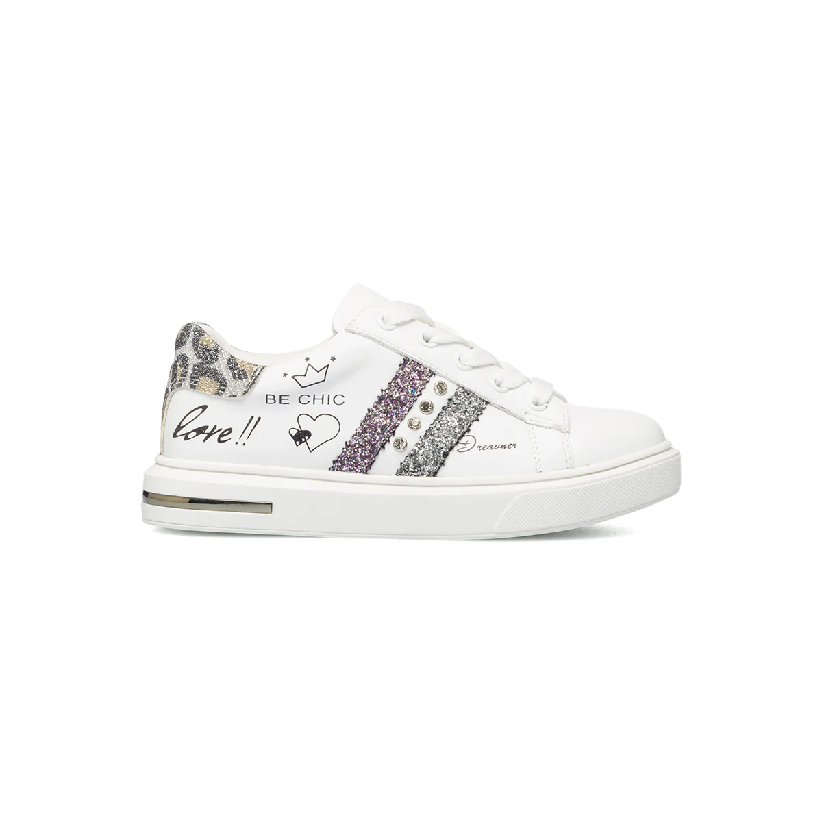 Sneakers bianche con dettaglio glitterato 10 Baci
