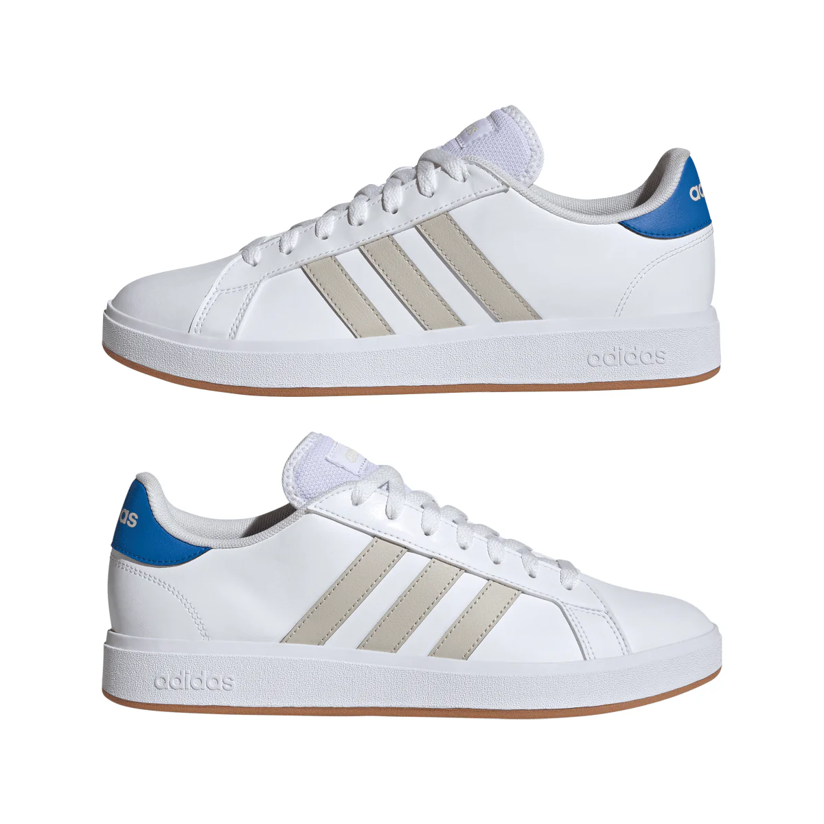 Sneakers bianche con dettaglo blu e beige da Uomo adidas Grand Court Base 2.0 - Image 3