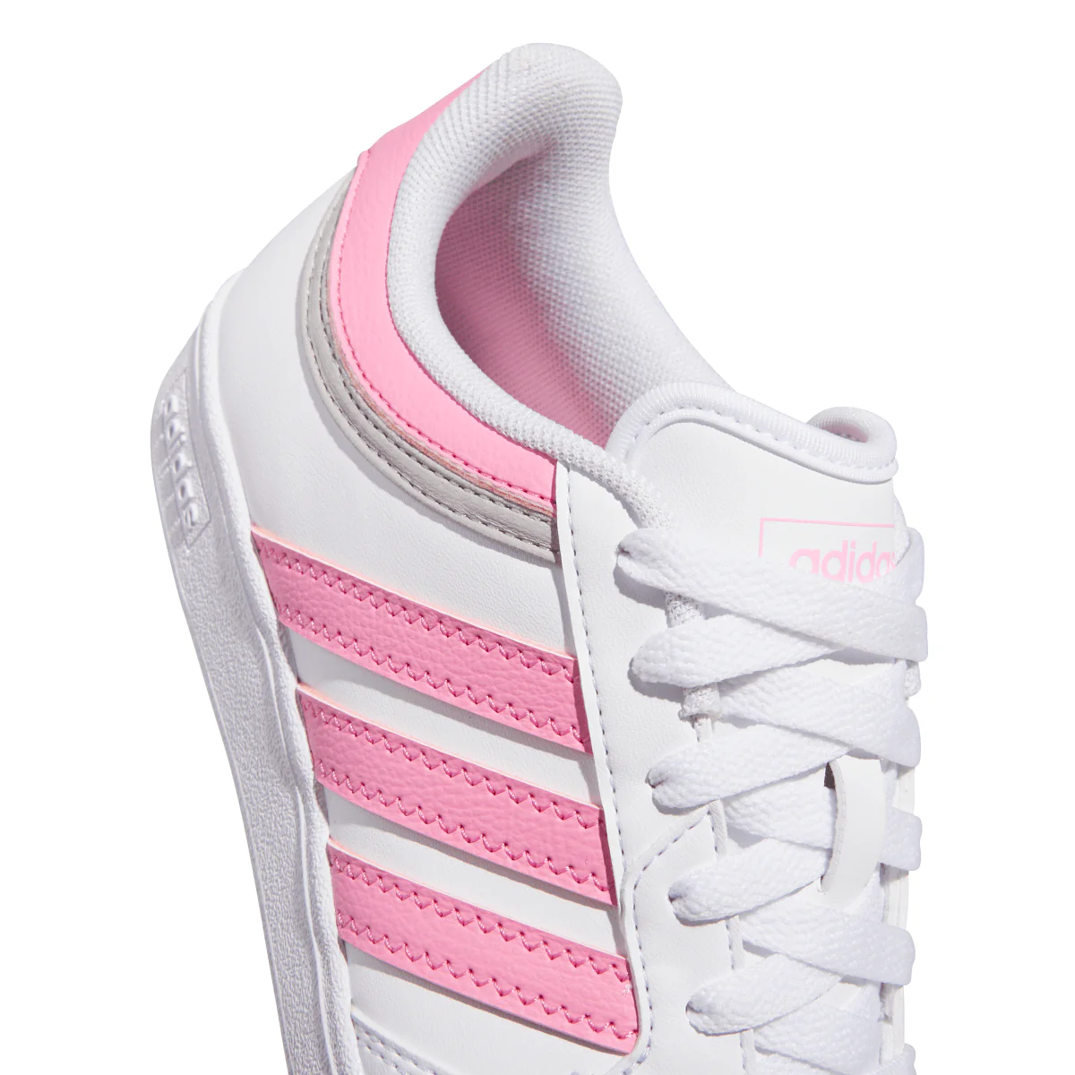 Sneakers bianche con inserti rosa e grigi da Ragazza adidas Hoops 4.0 - Image 3