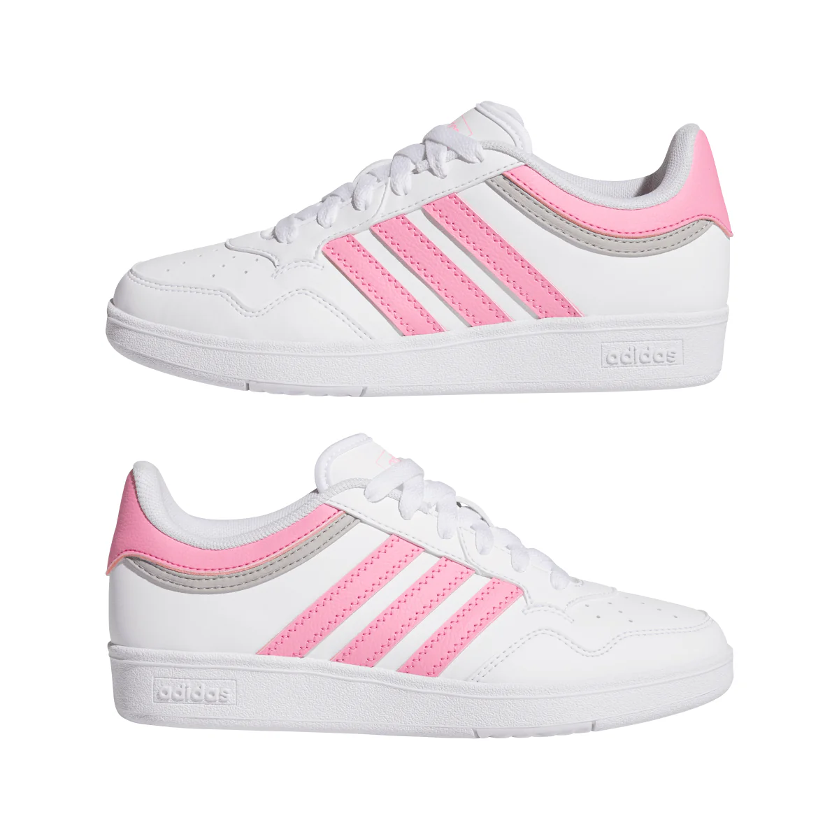 Sneakers bianche con inserti rosa e grigi da Ragazza adidas Hoops 4.0 - Image 7