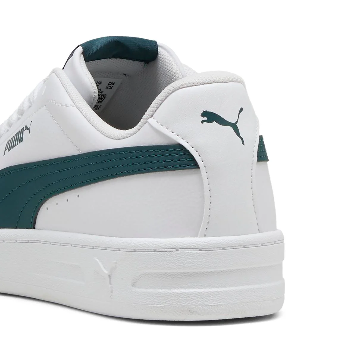 Sneakers bianche con inserti verdi da Ragazzo Puma Court Classic Clean - Image 4