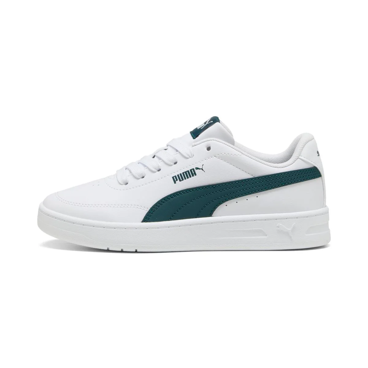 Sneakers bianche con inserti verdi da Ragazzo Puma Court Classic Clean - Image 5