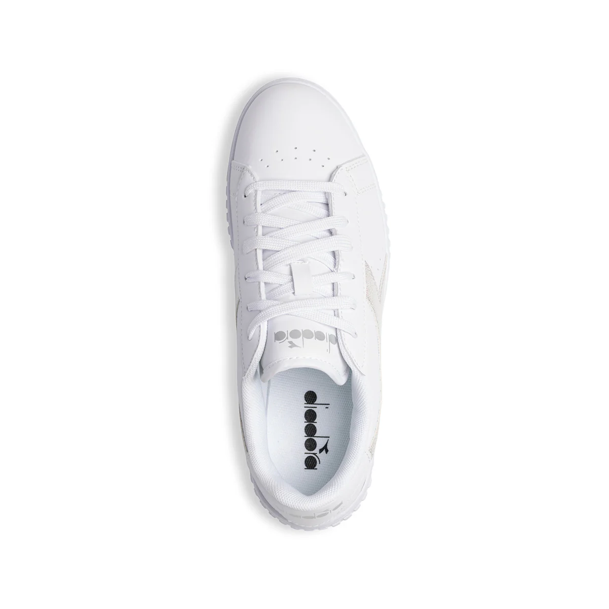 Sneakers bianche con logo argento effetto laminato Diadora Game Step Gs - Image 8