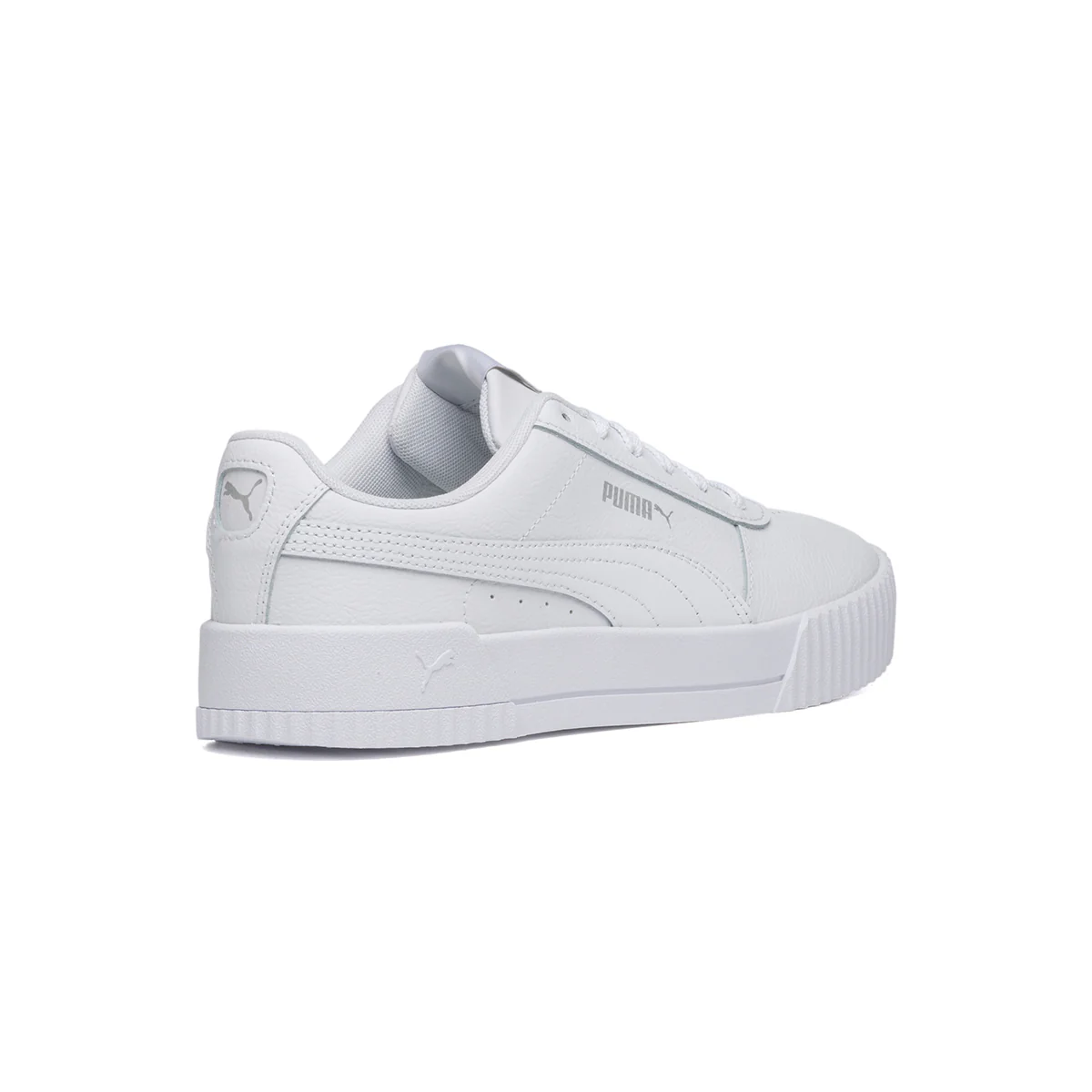 Sneakers bianche con logo argento Puma Carina L - Image 3