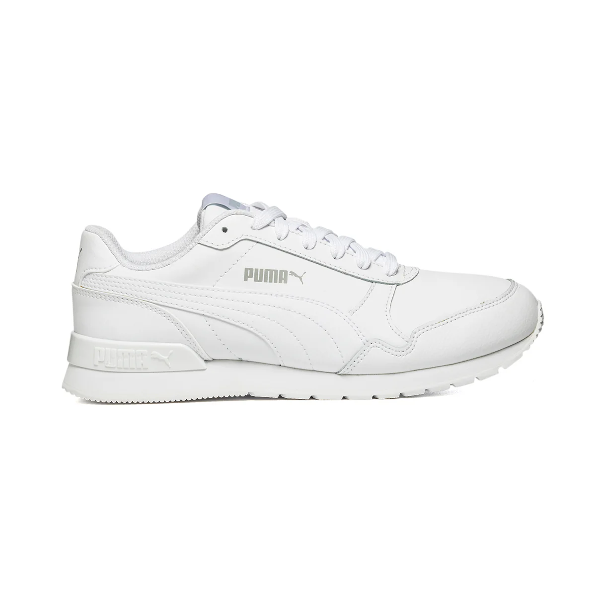 Sneakers bianche con logo argento Puma St Runner V2 L Jr