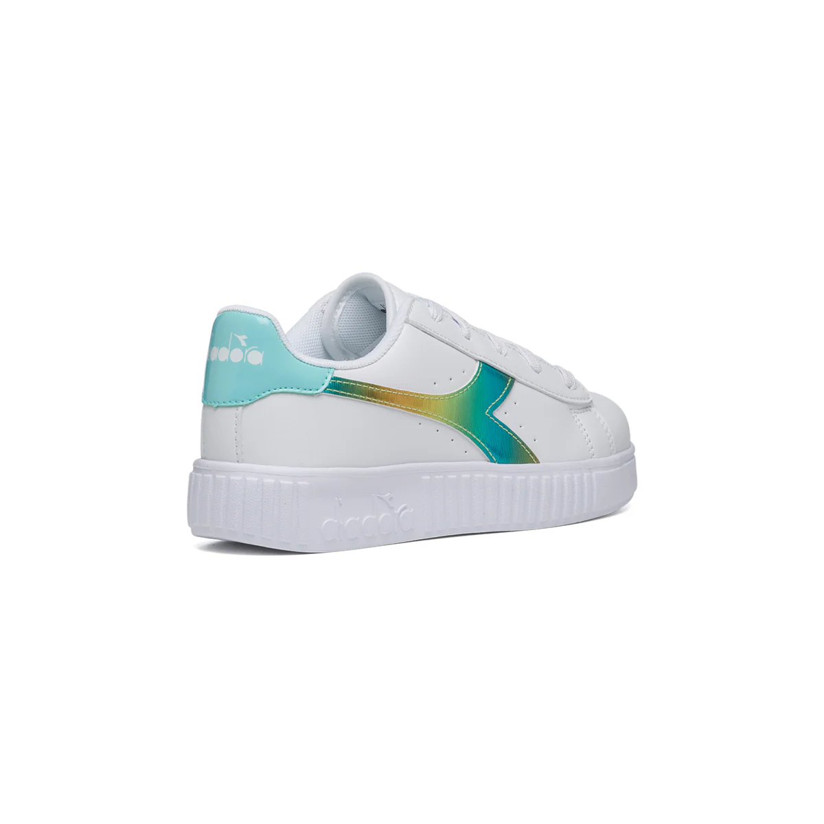 Sneakers bianche con logo laminato Diadora Game Step Rainbow - Image 3
