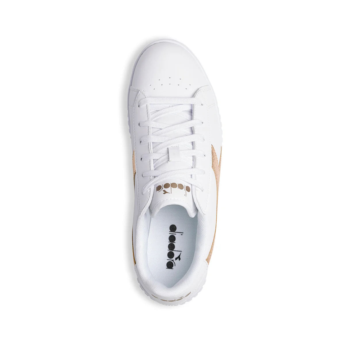 Sneakers bianche con logo oro effetto laminato Diadora Game Step Gs - Image 8