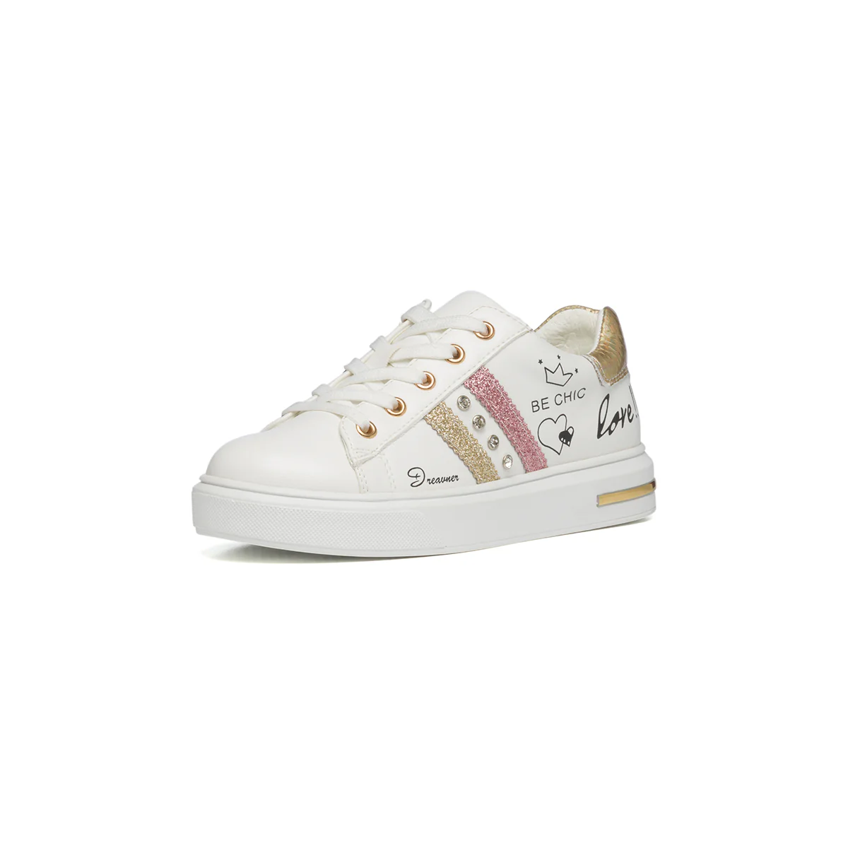Sneakers bianche con perline e dettagli oro Ehila - Image 2