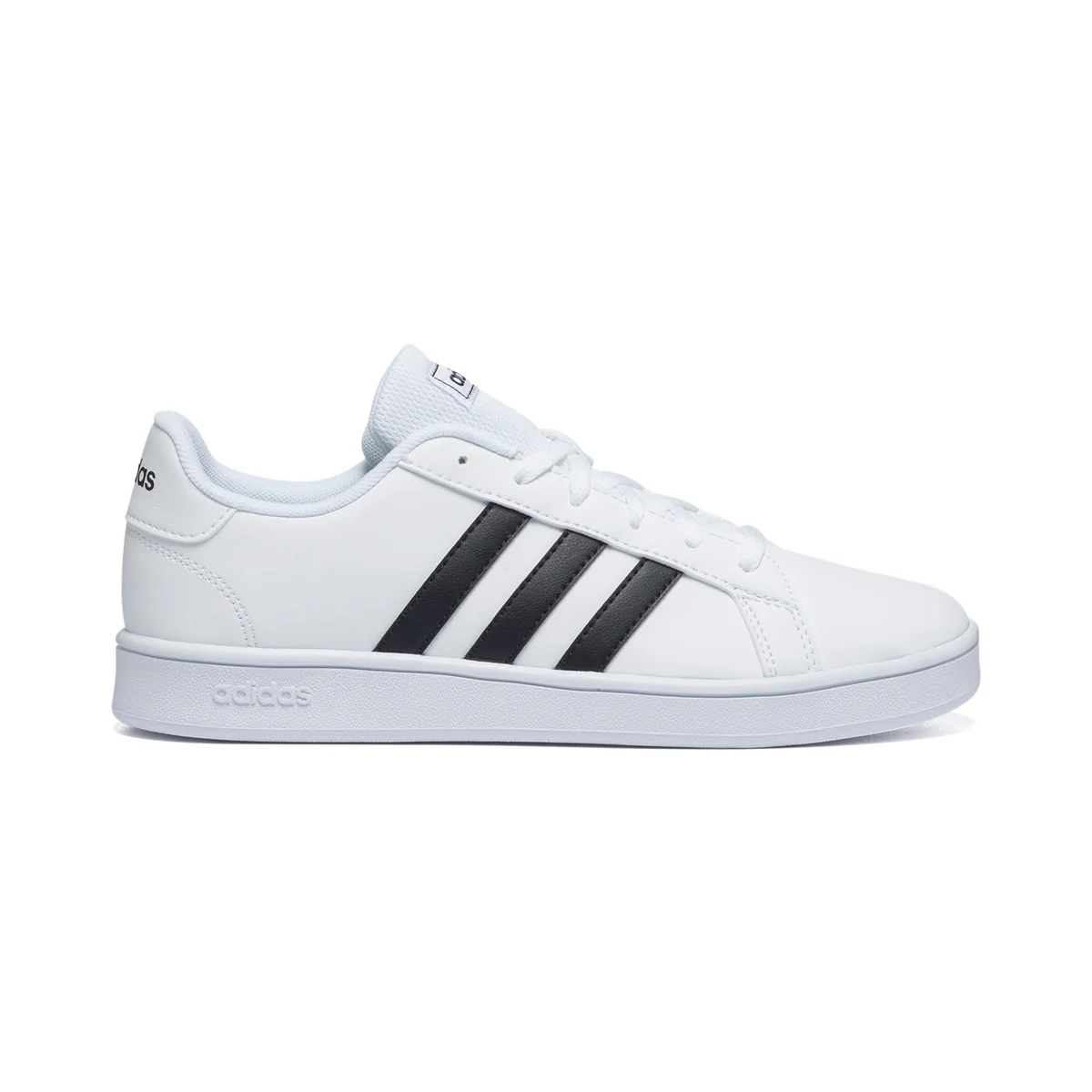 Sneakers bianche con strisce a contrasto adidas Grand Court K - Image 2