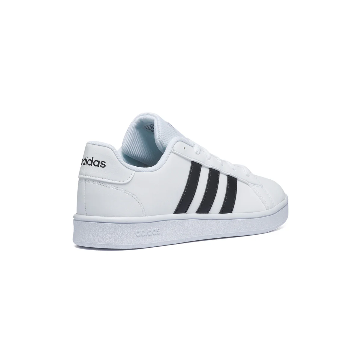 Sneakers bianche con strisce a contrasto adidas Grand Court K - Image 3