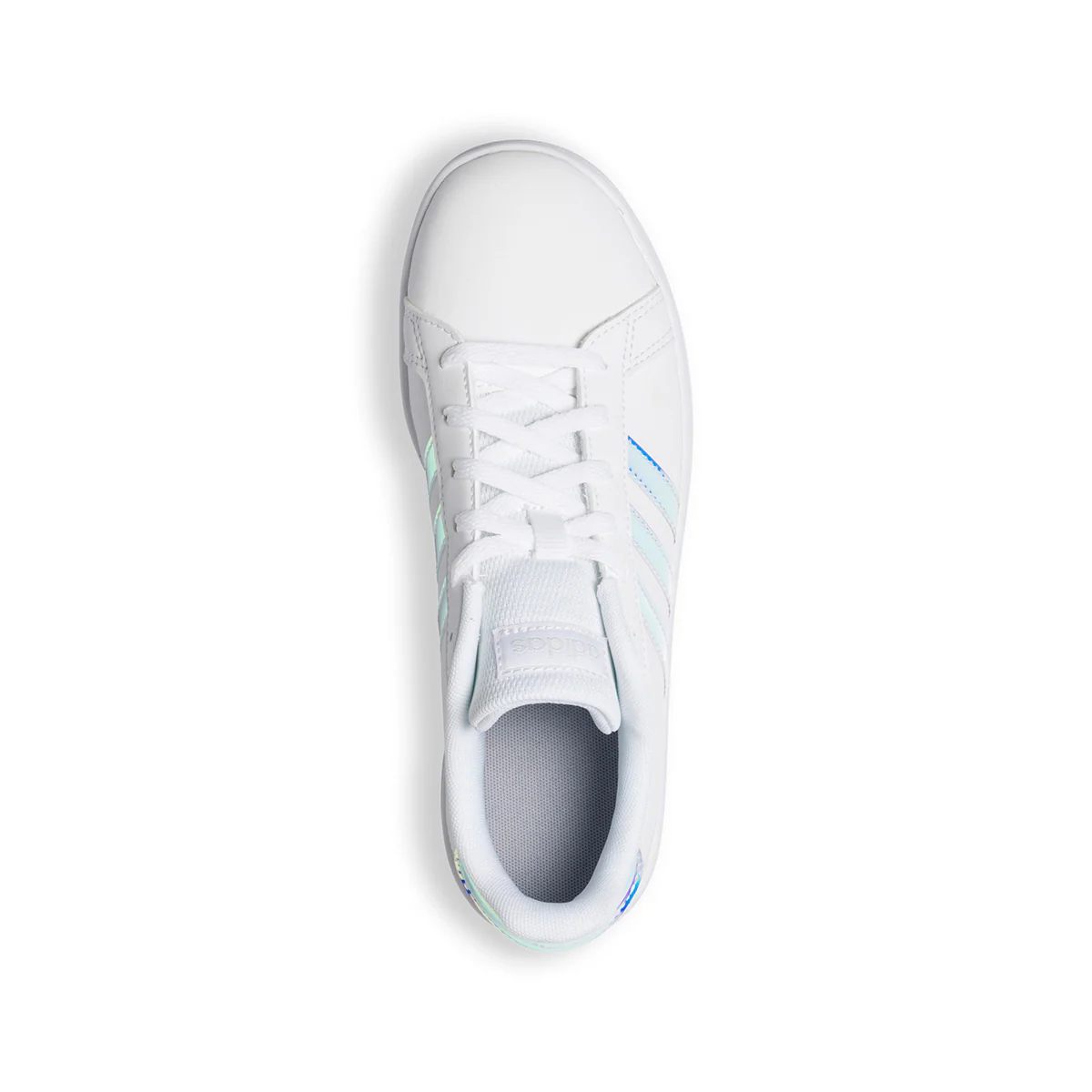 Sneakers bianche con strisce effetto laminato adidas Grand Court K - Image 8