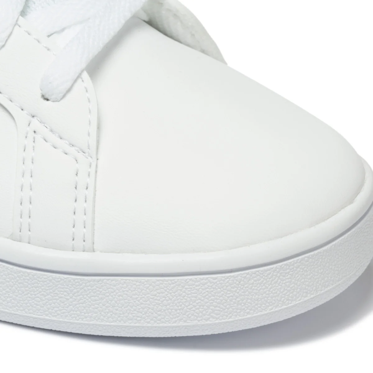 Sneakers bianche con strisce laterali a contrasto adidas Grand Court K - Image 5
