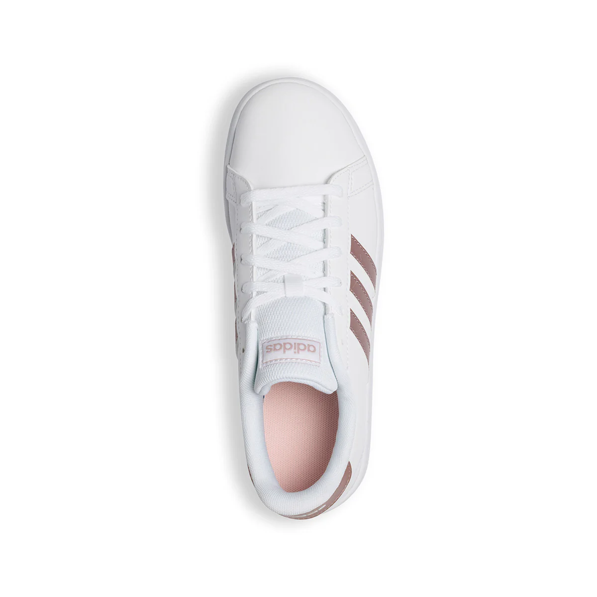 Sneakers bianche con strisce laterali a contrasto adidas Grand Court K - Image 8