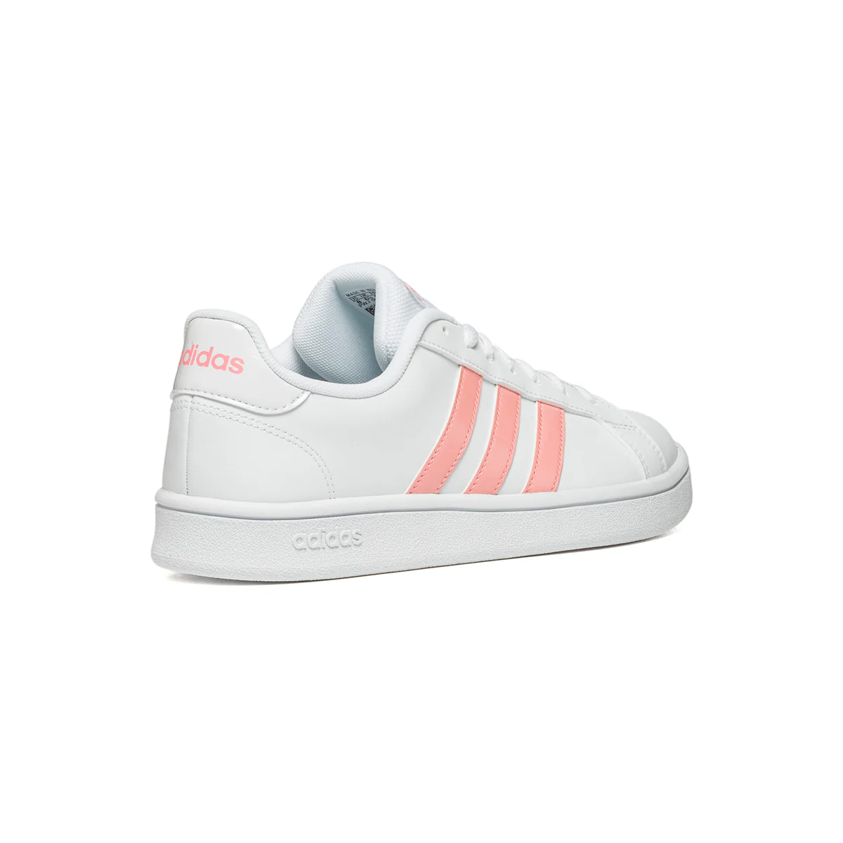 Sneakers bianche con strisce rosa a contrasto adidas Grand Court Base - Image 3