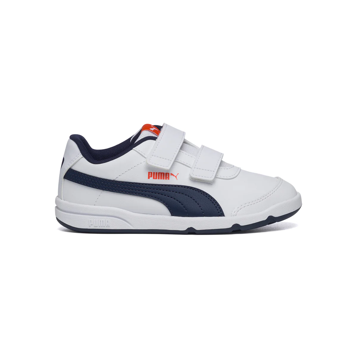Sneakers bianche con striscia laterale blu Puma Stepfleex 2 Sl Ve V Ps