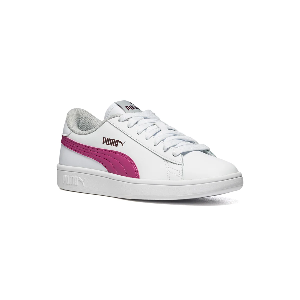 Sneakers bianche con striscia laterale Puma Smash V2 L Jr - Image 2