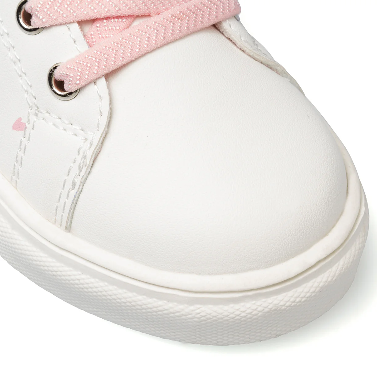 Sneakers bianche da bambina con cuore laterale e stampe rosa Le Scarpe di Alice - Image 6