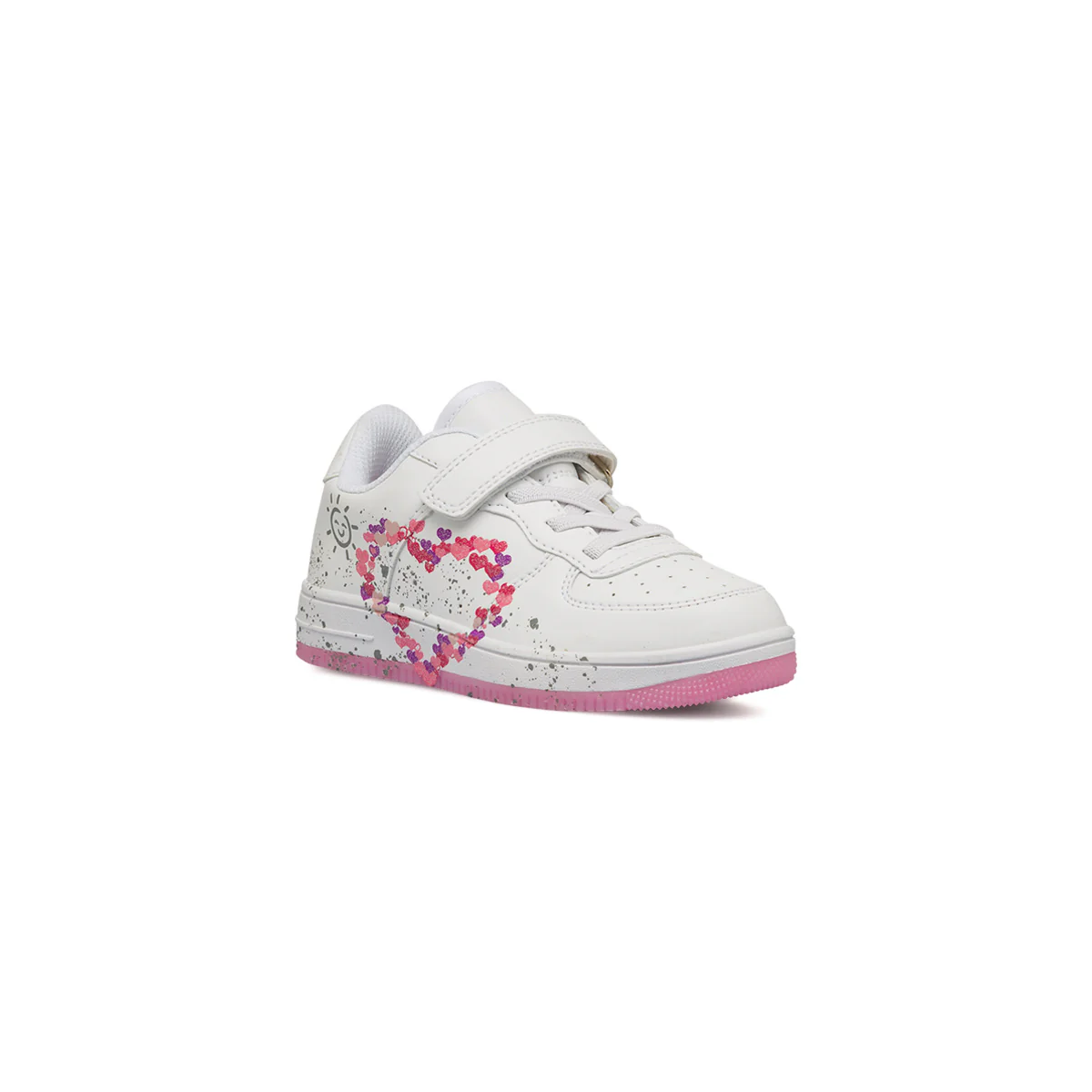 Sneakers bianche da Bambina con cuoricini e strappo Dieci Baci - Image 2