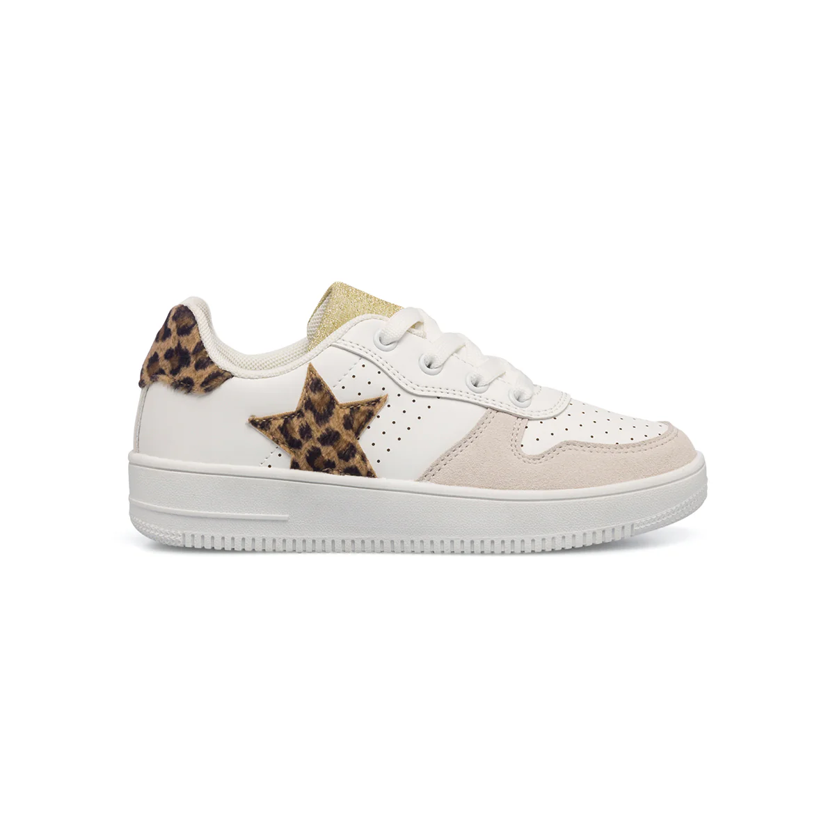 Sneakers bianche da bambina con dettagli animalier 10 Baci