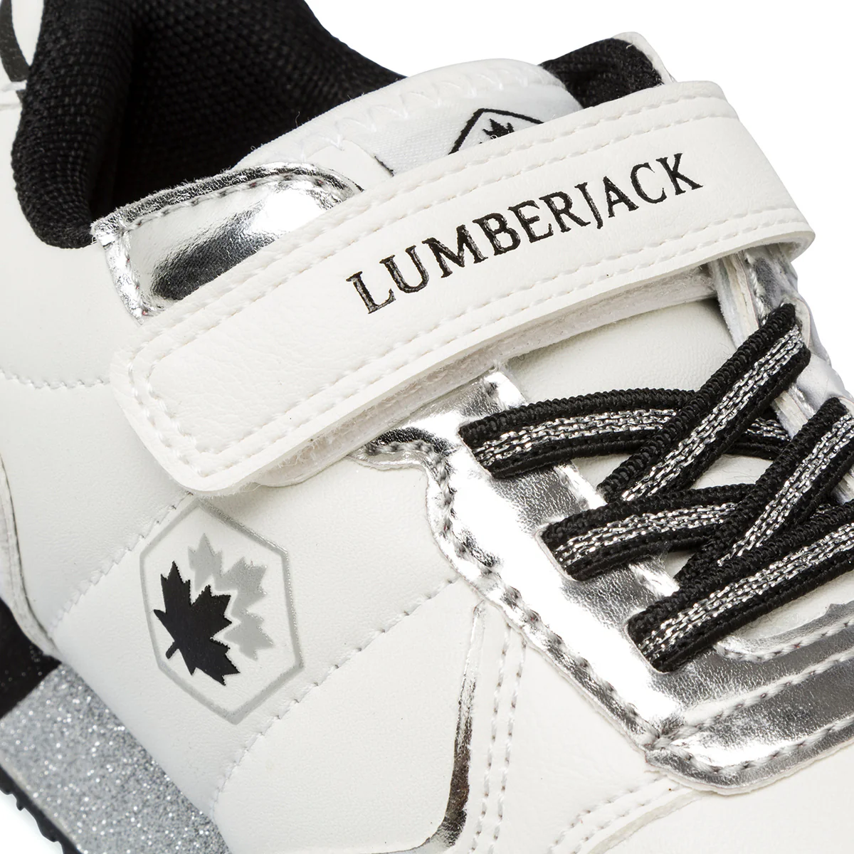Sneakers bianche da bambina con dettagli argento Lumberjack Stormy - Image 8